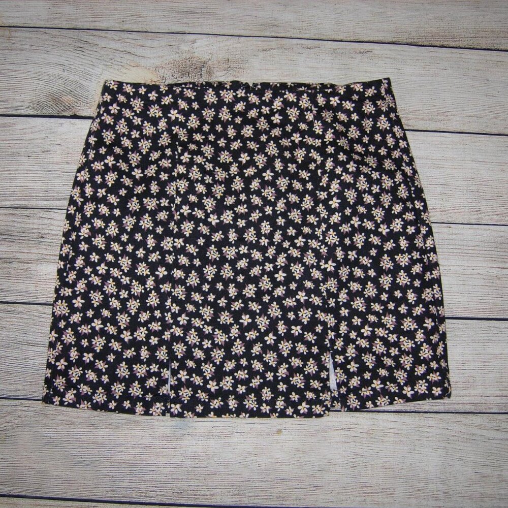 Aeropostale floral stretch denim mini skirt M